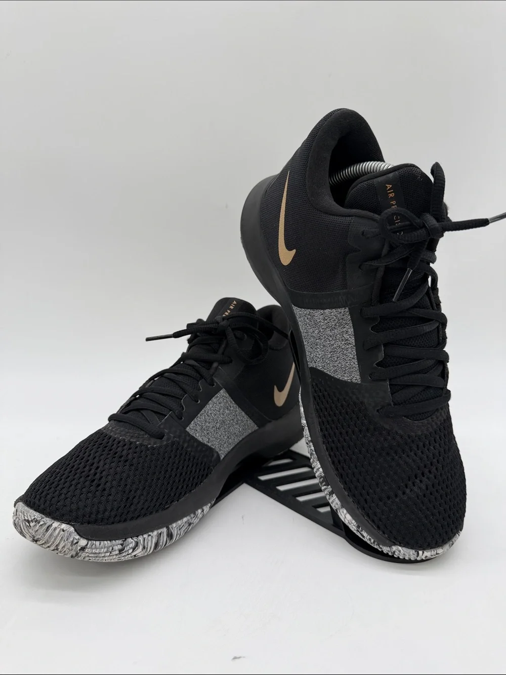 NIKE Air Precision II NBK Black/Metallic Gold B-Ball Trainer Mens 7.5 AA706-090